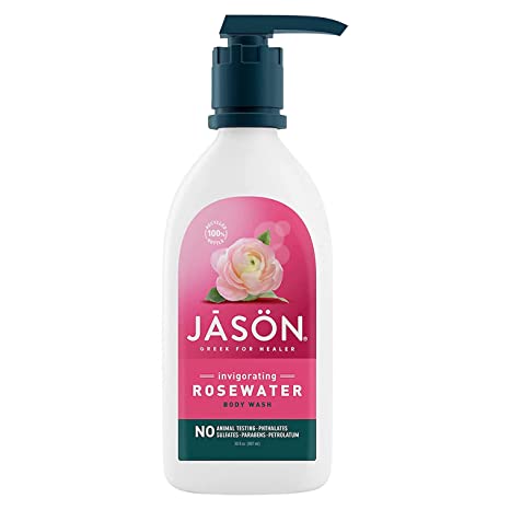 JASON Natural Body Wash & Shower Gel, Invigorating Rosewater