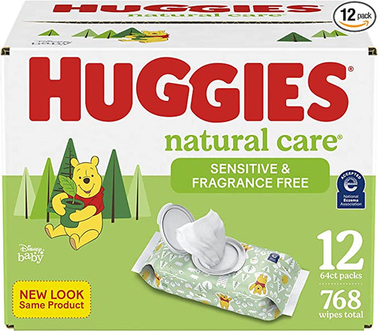 Baby Wipes, Huggies Natural Care Sensitive Baby Diaper Wipes, Unscented
