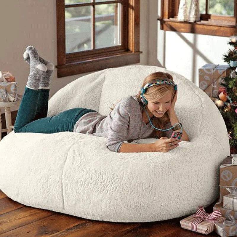 2021 New Bean Bag Sofa Bed Pouf No Filling Stuffed Giant Beanbag Ottoman Relax Lounge Chair Tatami Futon Floor Seat Furniture