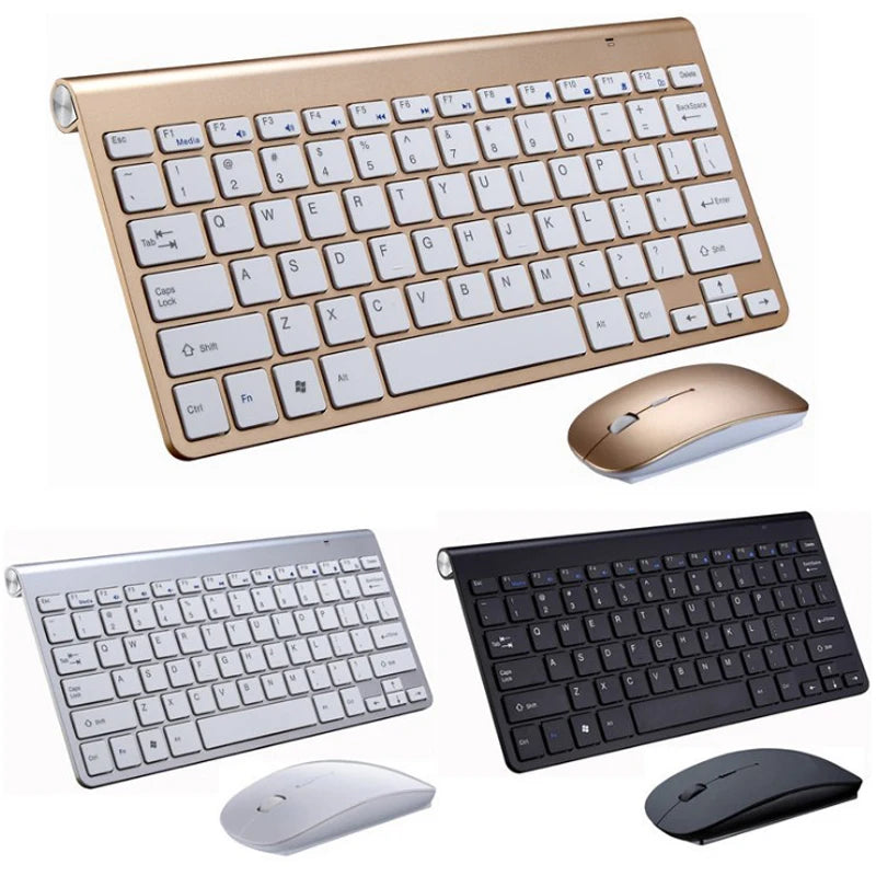 2.4G Wireless Keyboard and Mouse Combo Mini Korean Russian Spanish Hebrew Arabic Keyboard Mouse Set For Notebook Laptop Mac