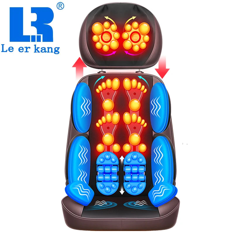 Electric Full Body Massage Chair Neck Back Waist Massage Cushion Heat & Vibrate Massage Pad as a Gift for Wife Parents LEK-918L