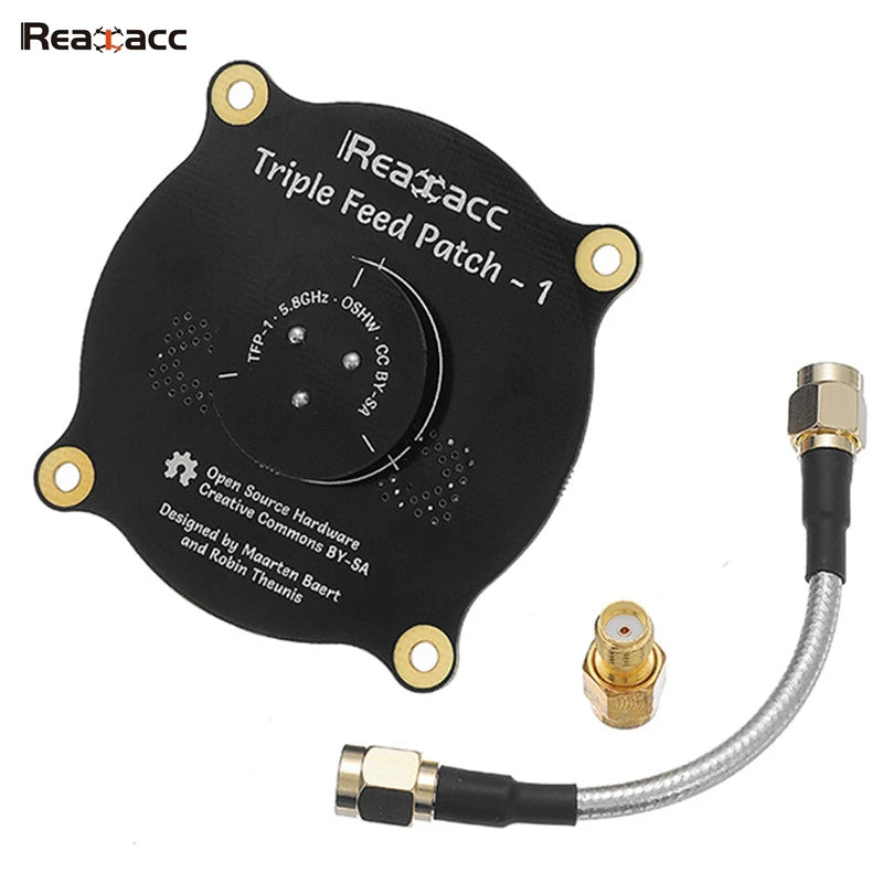 Realacc Triple Feed Patch-1 5.8GHz 9.4dBi Directional Circular Polarized FPV Antenna for RC Models Drone Transmitter TX Goggles