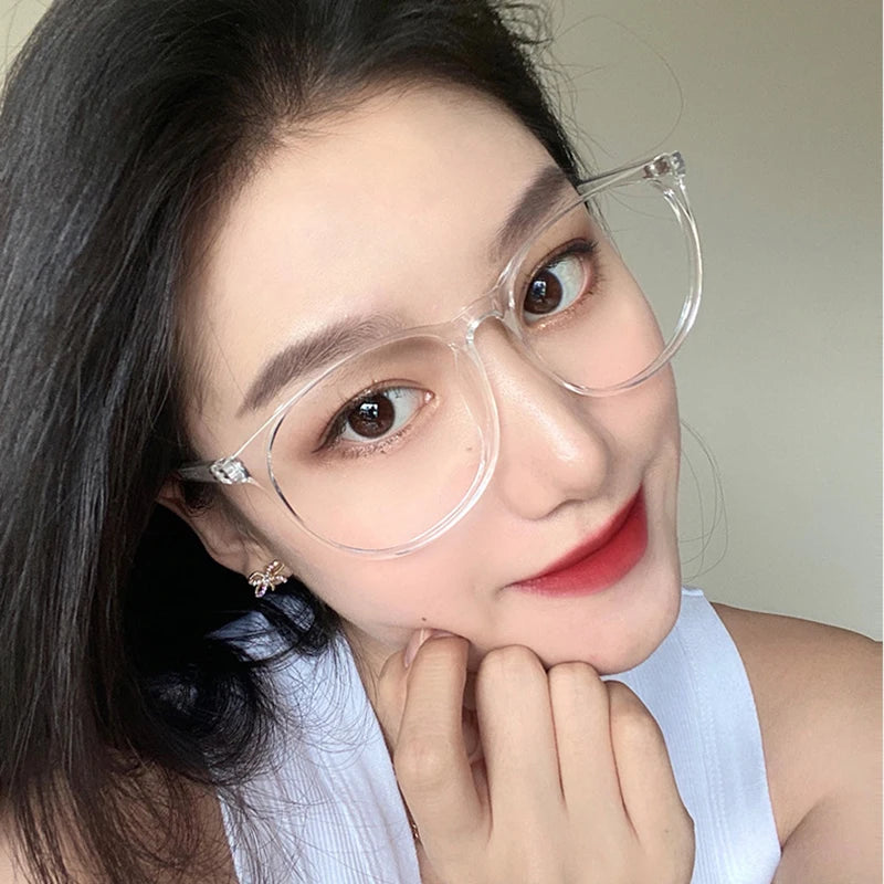 Transparent Computer Glasses Frame Women Men Anti Blue Light Round Eyewear Blocking Glasses Optical Spectacle Eyeglass