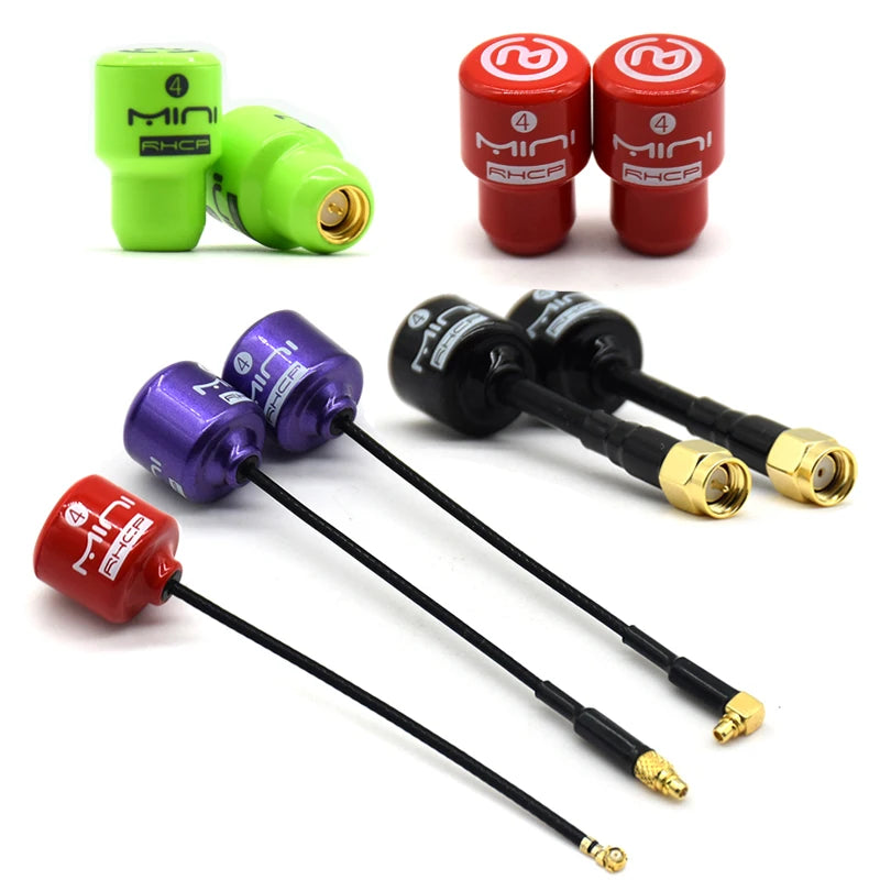 mini RHCP 5.8G Lollipop 4 Antenna high gain 2.8Dbi FPV Transmitter/Receiver SMA/RP-SMA/MMCX/UFL Antenna for RC FPV racing drone