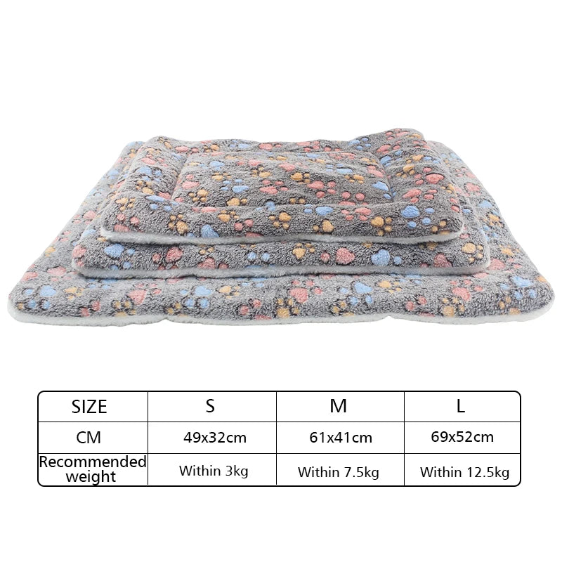 Flannel Thickened Dog Bed Mat Soft Pet Sleeping Mat for Dogs Cats Winter Warm Pet Blanket