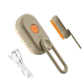 Steamy Dog Brush Electric Spray Cat Hair Brush 3 In1 Dog Steamer Brush For Massage Pet Grooming Removing Tangled And Loose Hair