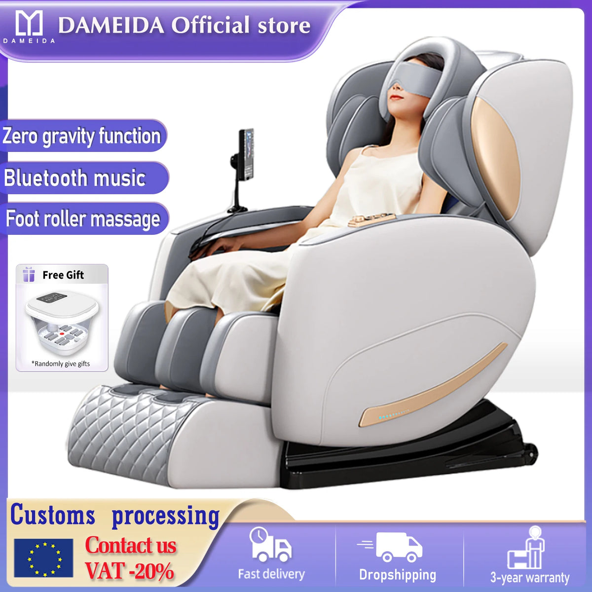 electric massage chair 3 Years Warranty Full Body Zero Gravity Relieves Back Fatigue Eye Massage chair full body with airbag