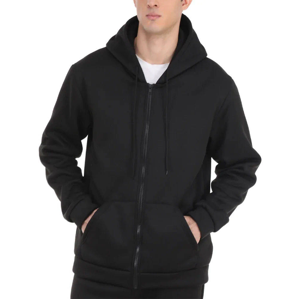 Men's Zip Up Hoodies Women's Fleece Sweatshirts Hip Hop Streetwear Classic Casual Solid Color Hoody Outwear Zipper Sportswear