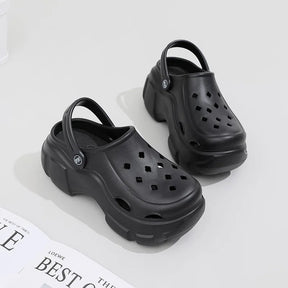 BEVERGREEN 7CM Summer Clogs Outdoor Waterproof Platform Women Slippers Beach Slides Massage Beard Black Designer Sandals