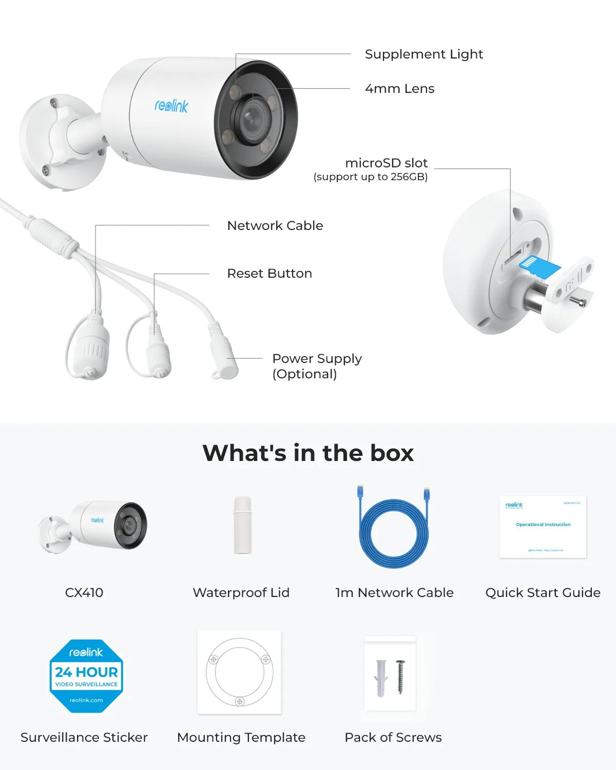 Reolink ColorX 2K PoE Outdoor Security Camera with F1.0 Aperture 4MP IP Camera Adjustable Warm Light Smart AI Detection