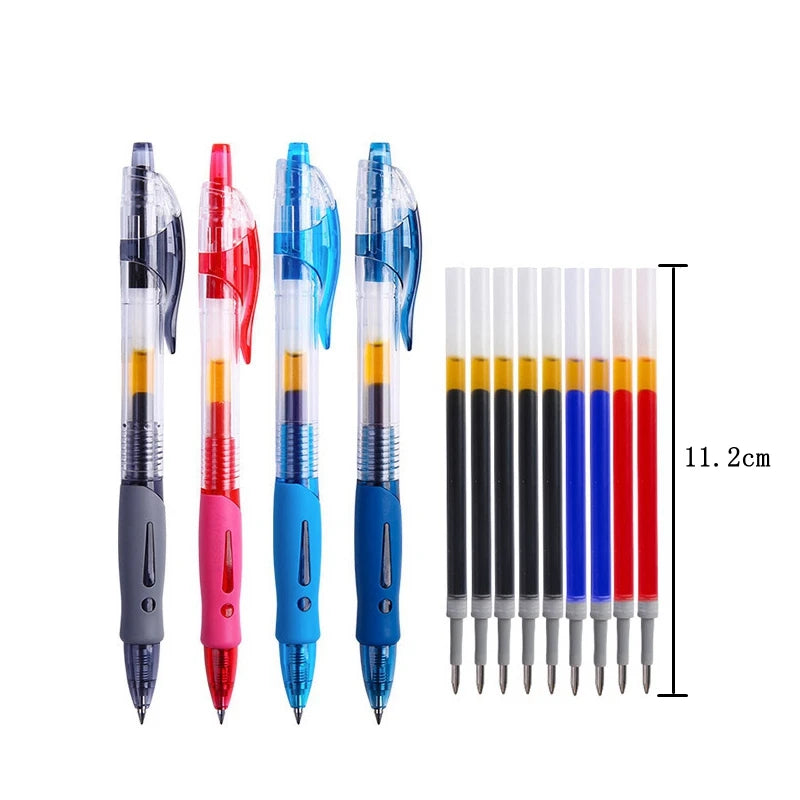 0.5mm Retractable Gel Pens Set Black/red/blue Ink Ballpoint for Writing Refills Office Accessories School Supplies Stationery