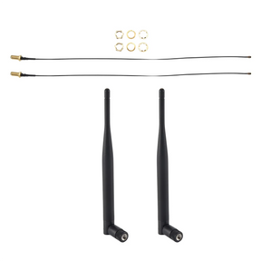 2 x 6dBi 2.4GHz 5GHz Dual Band WiFi RP-SMA Antenna + 2 x 35cm U.fl / IPEX Cable