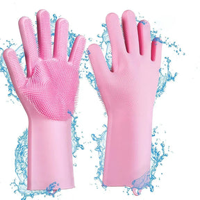 Pet Grooming Cleaning Gloves Dog Cat Bathing Shampoo Glove Scrubber Magic Dishwashing Cleanner Sponge Silicon Hair Removal Glove