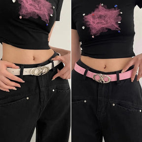 Women Belt Punk Star Buckle Belt Design Cross Metal Vintage Gothic Men Women Y2K Belt Pu Leather Waistband Pants Jeans Lady Belt