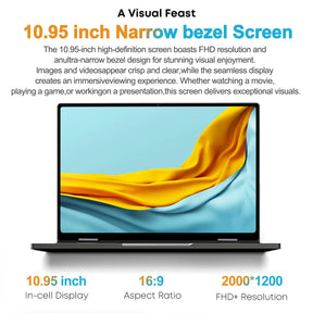 2 in 1 Touchscreen 10.95" Laptop 360° Flip Laptop Intel Celeron N95 Windows 11 16GB DDR5 2TB SSD Aluminum alloy body Notebook PC