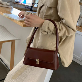 Women's Shoulder Bag Handbag Retro Underarm Bag Fashion Simple Solid Color New Hand Shoulder Bag