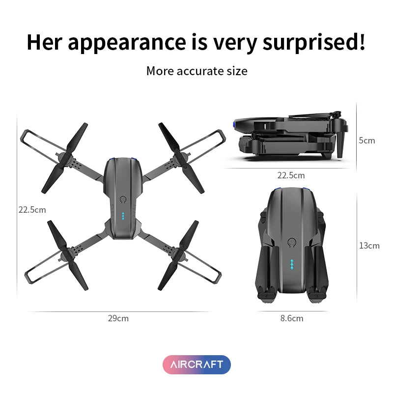 2024 New E99 Pro Drone With 4K Professional Camera 50x Zooming And LED Night Flight Lights Long Endurance Helicopter Toy Gift