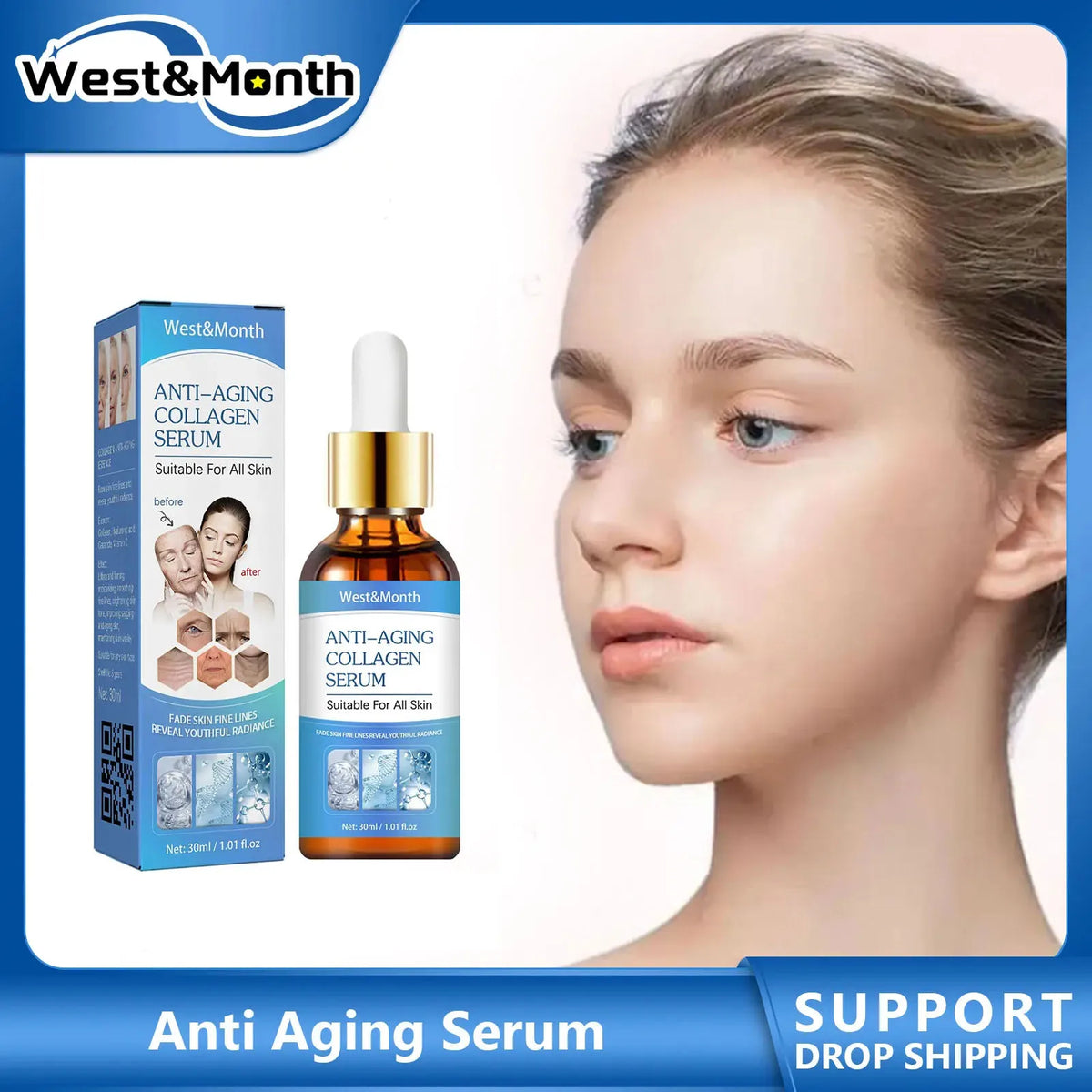 Wrin-kle Removal Serum Lightening Forehead Fine Lines Repair Tighten Lifting Nourishing Brightening Collagen Anti Ag-ing Essence