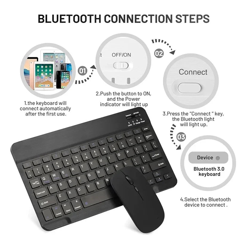 Bluetooth-compatible Wireless Keyboard Mouse Set for Android Windows for Tablet iPad PC Keyboard Wireless Mouse Gaming Keyboard