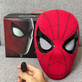 Mascara Spiderman Headgear Mask Cosplay Moving Eyes Electronic Mask Spider Man 1:1 Remote Control Elastic Toys Adults Kids Gift