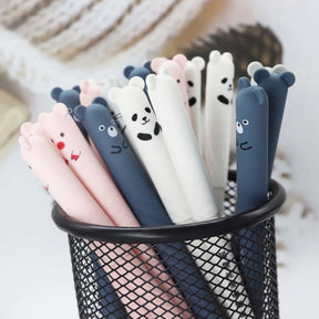 12PCS Cute Cartoon Bear Shape can Erase Neutral Pen, Writing Smooth and Not Easy to Break Ink, With Eraser, Easy to Erase