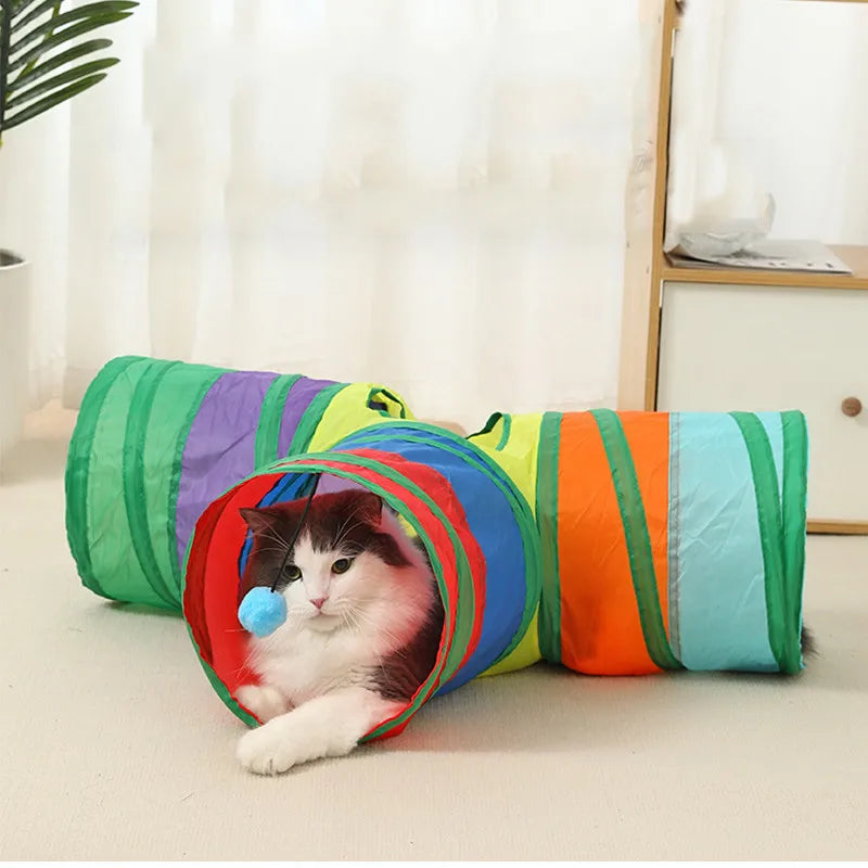 Cat Tunnel Foldable Cat Tunnel Pet Supplies Cat S T Y Pass Play Tunnel Cat Toy Breathable Drill Barrel for Indoor loud paper