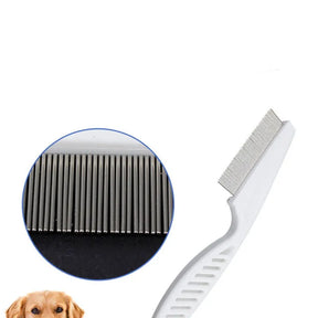 Flea Comb Dog Cat Hair Removal Brush Stainless Steel Dense Teeth Inline Comb Portable Pet Universal Grooming Cleaning Supplies