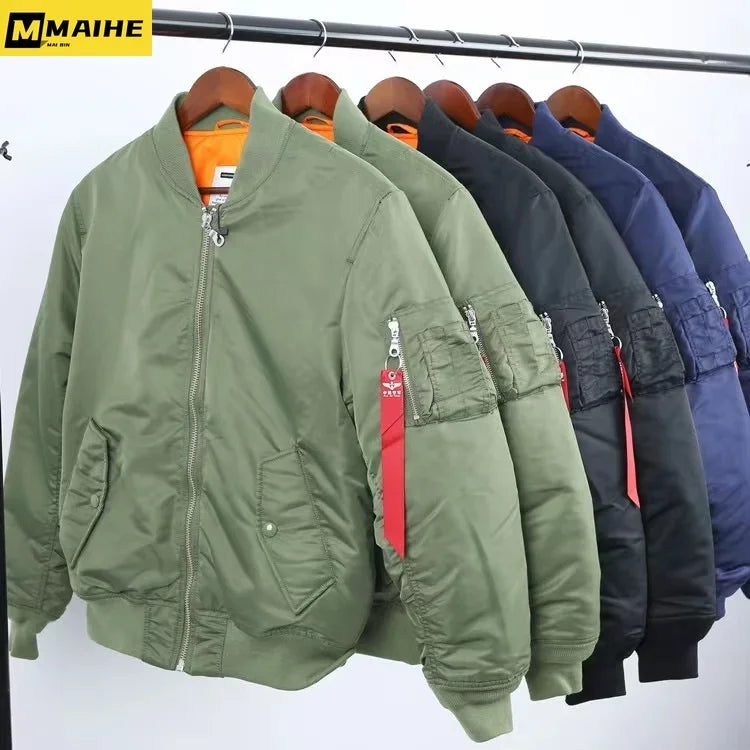 2023 New MA1 Pilot Bomb Jacket Men's Autumn and Winter Thickened Baseball Suit Casual Coat Men's Military Windproof Jacket Men's