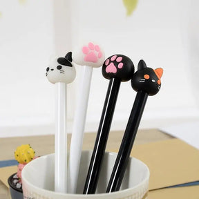 10pcs/batch Kawaii Cat Gel Signature Pen Cute Claw  Stylos Black Ink for Hand Account Writing Stationery Office School Supplies