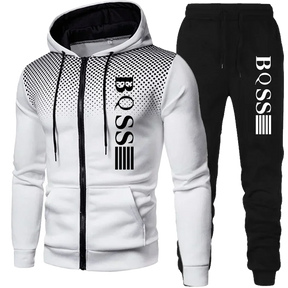 Men Clothing Spotted Sweatshirt Suit Hoodie and Pants Suit Mens Fashion Suits Men's Winter Clothes New Two Piece Set