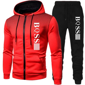 Men Clothing Spotted Sweatshirt Suit Hoodie and Pants Suit Mens Fashion Suits Men's Winter Clothes New Two Piece Set