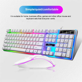 Wired Keyboard Mouse Set G21B-RGB-BA Mechanical Gaming Keyboard And Mouse Combo Wired RGB LED For Computer Laptop Gamer