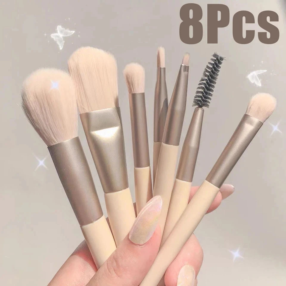 8Pcs Makeup Brush Set Makeup Concealer Brush Blush Loose Powder Brush Eye Shadow Highlighter Foundation Brush Beauty Tools