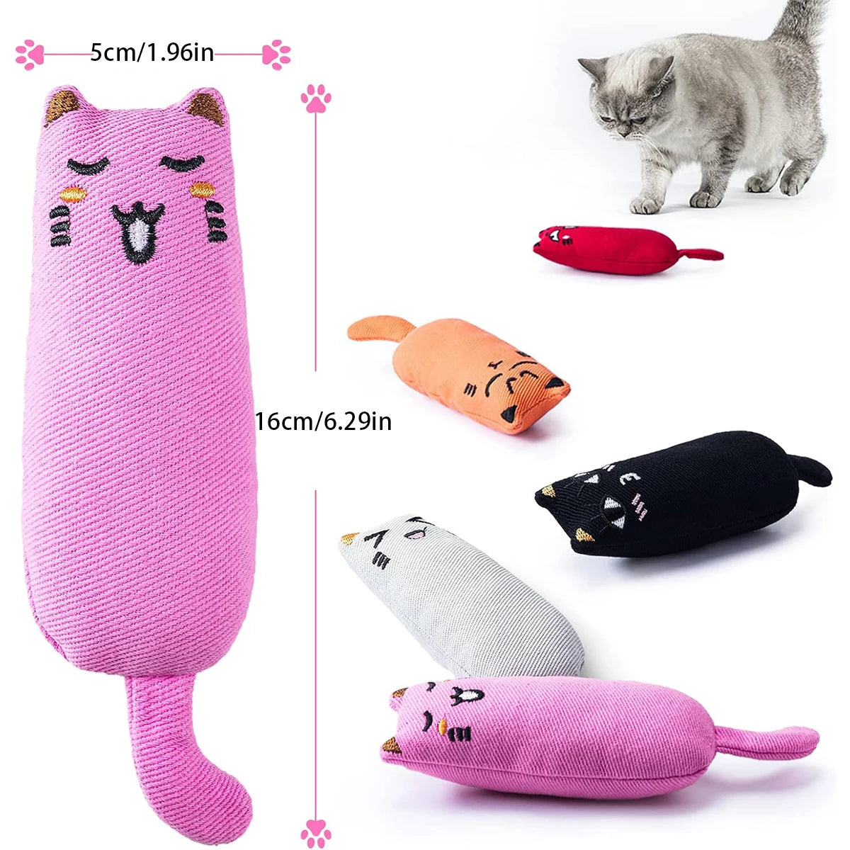 Funny Interactive Crazy Cat Toy Pet Kitten Chewing Teeth Grinding Catnip Toys Claws Thumb Bite Cat Mint Game Playing Pillow