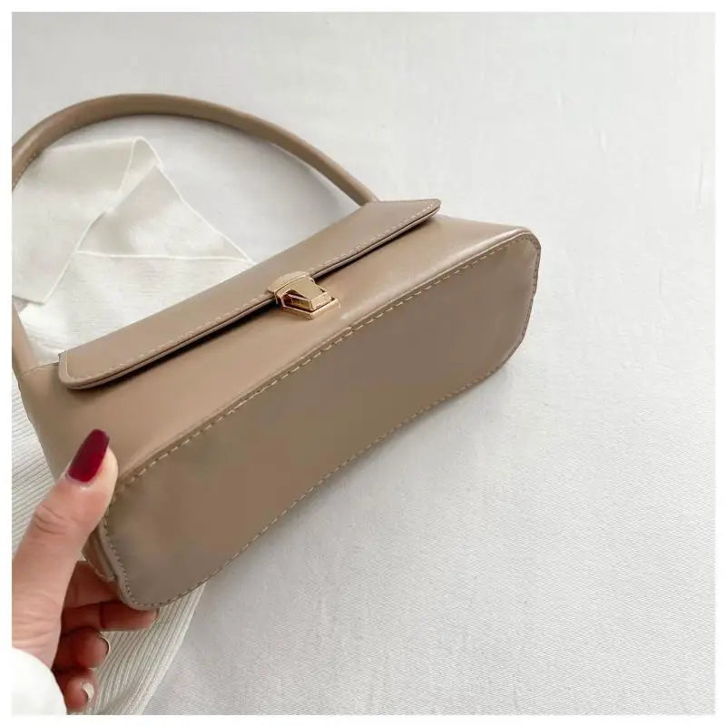 Women's Shoulder Bag Handbag Retro Underarm Bag Fashion Simple Solid Color New Hand Shoulder Bag