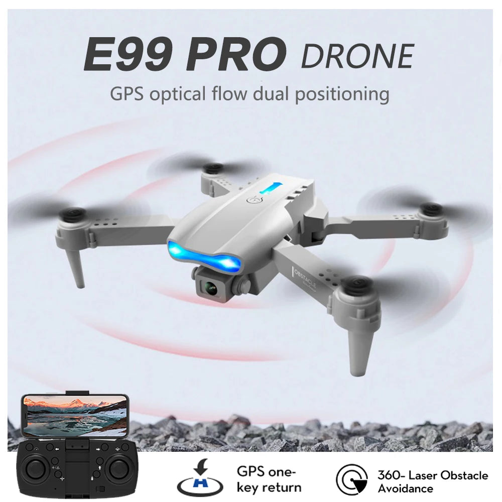 2024 E99 Drone 360° Laser Obstacle Avoidance Brushless Motor 4K HD Dual Camera GPS Return Parking Apron RC Quadcopter Drone Toys