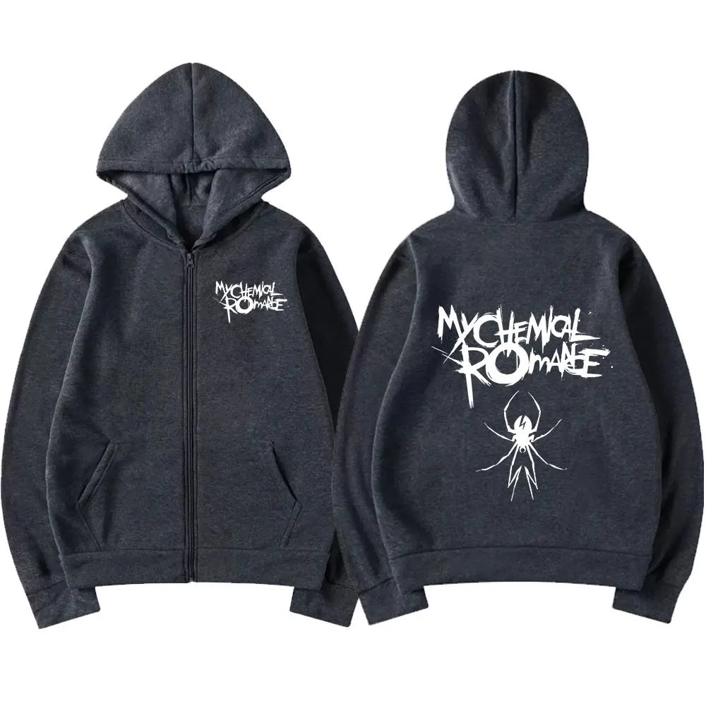 Rock Band My Chemical Romance Mcr Dead Zipper Hoodie Black Parade Punk Emo Zip Up Sweatshirt Men Fashion Hoodies Jacket Coats