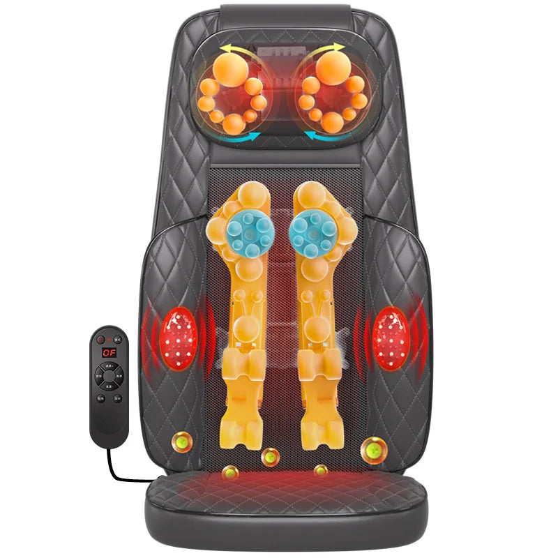 Upgrade Electric Full Body Massage Chair Neck Back Waist Massage Cushion Heat Vibrate Kneading Leg Massage Pad Seat Relaxation