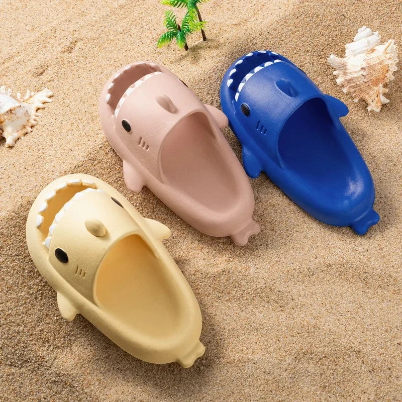 Women Shark Flip Flops Adults Kids Indoor Bathroom Non-slip EVA Slippers Men Outdoor Beach Slides Couples Thick Soles Sandals