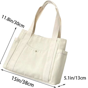 New Large Capacity Canvas Tote Bags for Work Commuting Carrying Concise Bag College Style Student Outfit Book Shoulder Bag