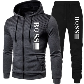 Men Clothing Spotted Sweatshirt Suit Hoodie and Pants Suit Mens Fashion Suits Men's Winter Clothes New Two Piece Set