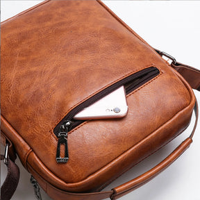 Men's Shoulder Bag PU Leather Flap Mens Crossbody Business Flap (for 9.7" iPad) Mens Solid Crossbody Travel Bag