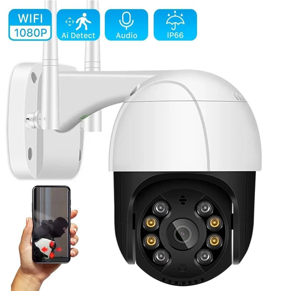 1080P PTZ Wifi IP Camera Outdoor Digital Zoom AI Human Detect Wireless Camera P2P Audio 2MP Security CCTV Camera