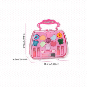 17PCS Makeup Set Portable Box Washable Cosmetic Suitcase Kit DIY Role Play Fashion Beauty Toy Birthday Gift