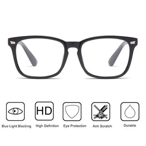 Blue Light Blocking Glasses Men Computer Gaming Glasses Anti Eyestrain UV400 Clear Lens Eye Protection