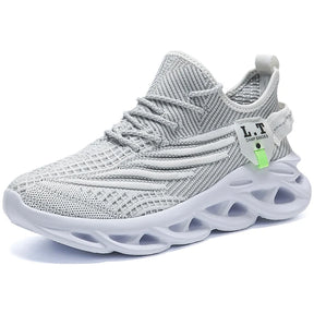 Black Running Jogging Shoes Casual Sneakers White Outdoor Breathable Mesh Shoes Men Light Shock-absorption Sports Shoes