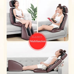 Electric Full Body Massage Chair Neck Back Waist Massage Cushion Heating Vibrate Massaging Pad Seat Sofa Relaxation For 110/220V