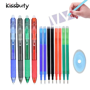 0.7mm Magic Erasable Pen Press Gel Pen Set 8 Colors Erasable Refill Rod Gel Ink Stationery Retractable Pens Washable Handle Rod