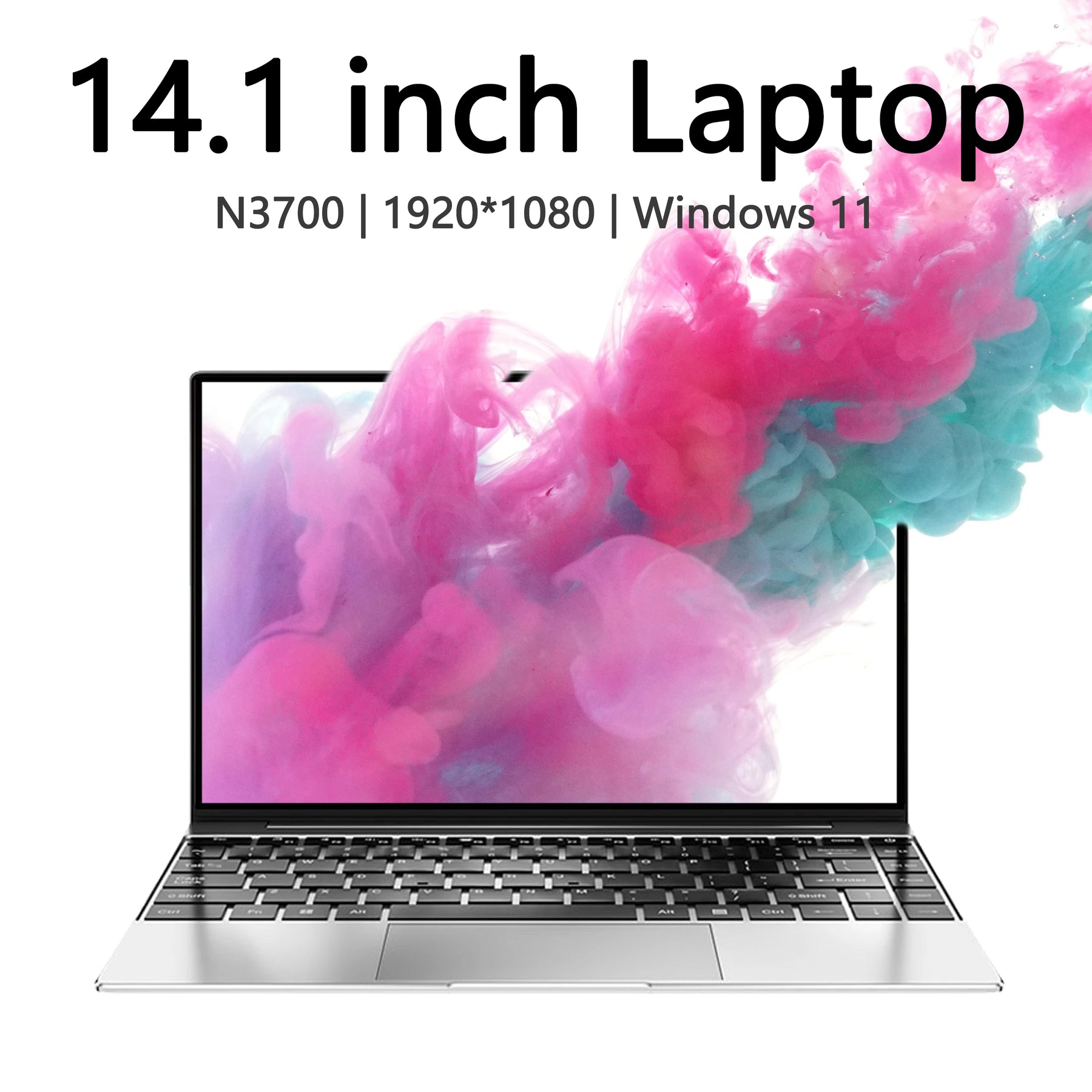 14.1 inch portable laptop Intel N3700 16GB RAM+1024GB ROM Narrow Bezel Screen PC Windows 11 Office Entertainment Laptop