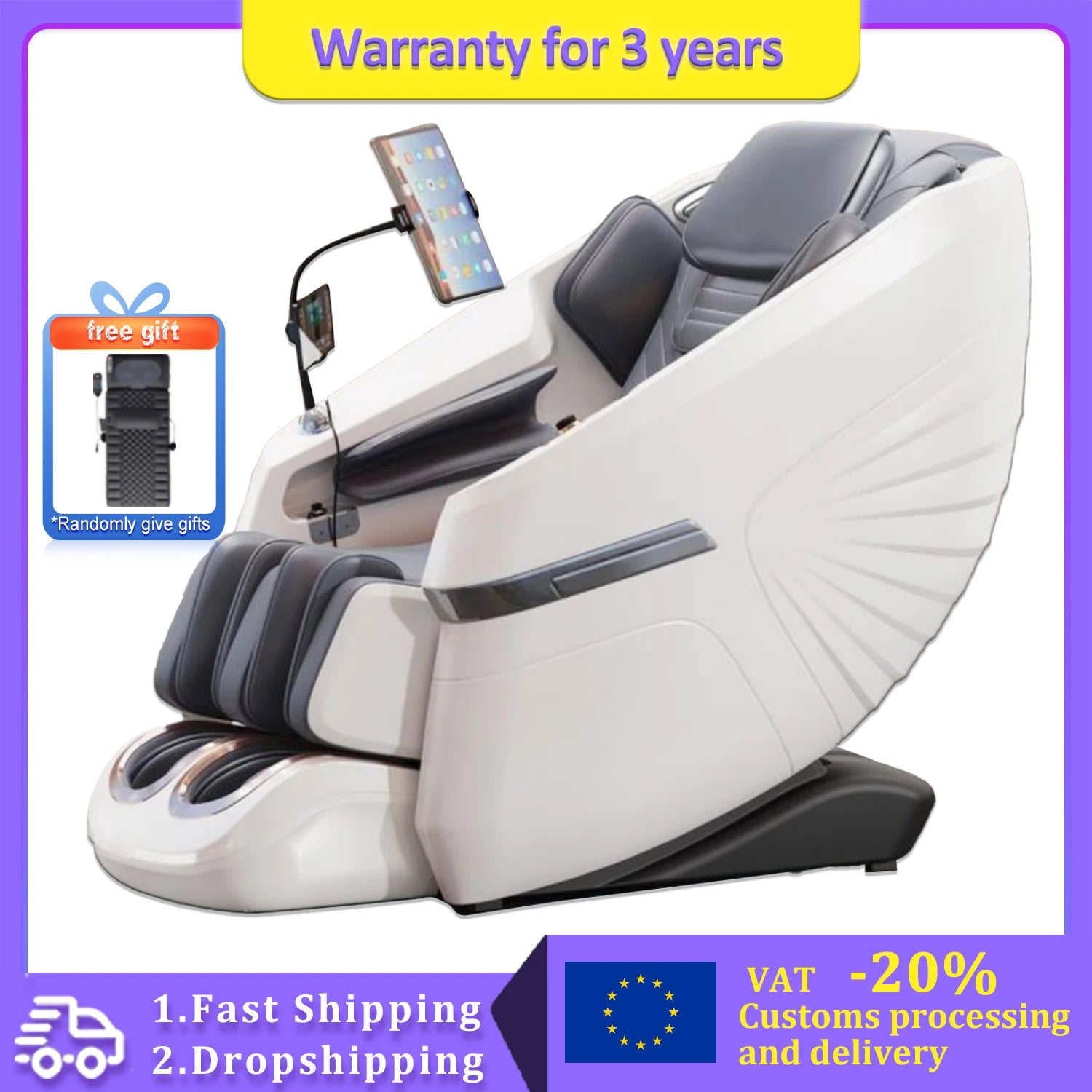 3-year warranty massage chair with Bluetooth Full body massage 4d zero gravity roller luxury leisure full body massage chairs